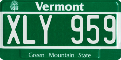 VT license plate XLY959