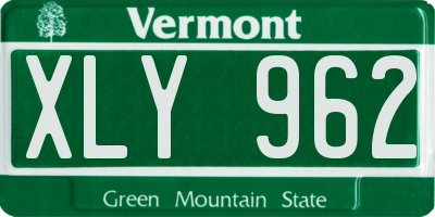 VT license plate XLY962