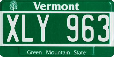 VT license plate XLY963