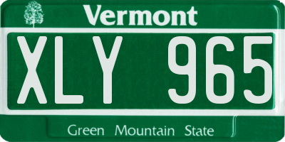 VT license plate XLY965