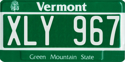 VT license plate XLY967