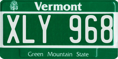 VT license plate XLY968