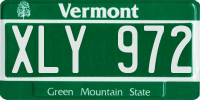 VT license plate XLY972