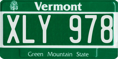 VT license plate XLY978
