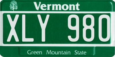 VT license plate XLY980