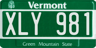 VT license plate XLY981
