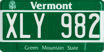 VT license plate XLY982