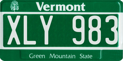 VT license plate XLY983