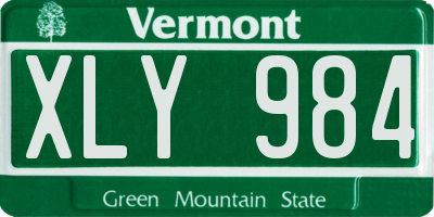 VT license plate XLY984