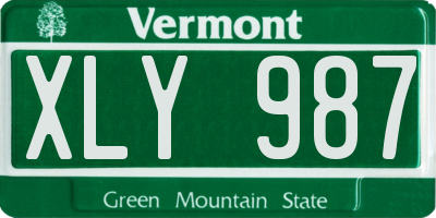 VT license plate XLY987
