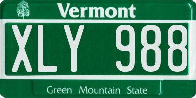 VT license plate XLY988