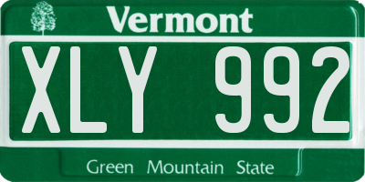 VT license plate XLY992