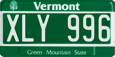 VT license plate XLY996