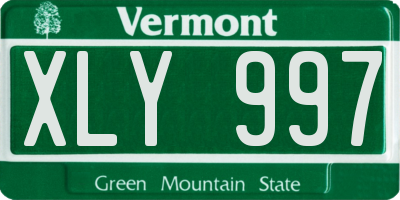 VT license plate XLY997