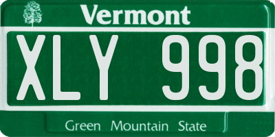 VT license plate XLY998