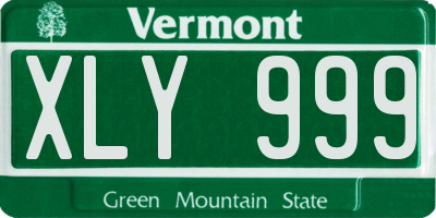 VT license plate XLY999
