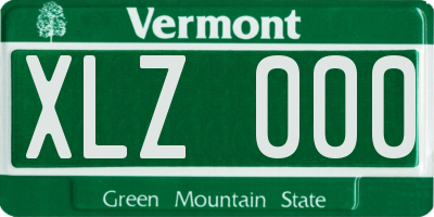 VT license plate XLZ000