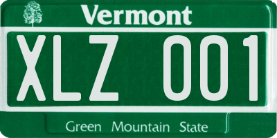 VT license plate XLZ001