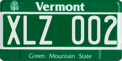 VT license plate XLZ002