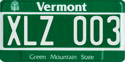 VT license plate XLZ003