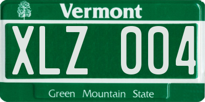 VT license plate XLZ004
