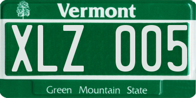 VT license plate XLZ005
