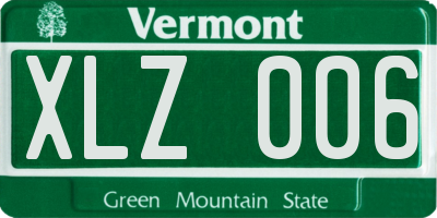 VT license plate XLZ006