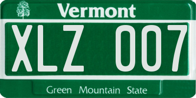 VT license plate XLZ007
