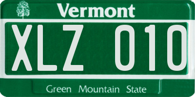 VT license plate XLZ010