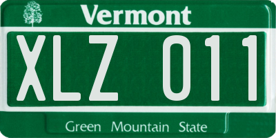 VT license plate XLZ011