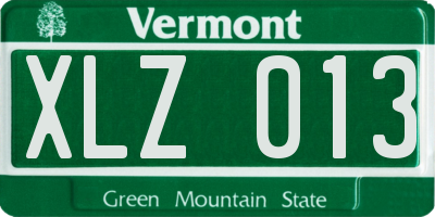 VT license plate XLZ013