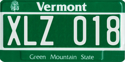 VT license plate XLZ018