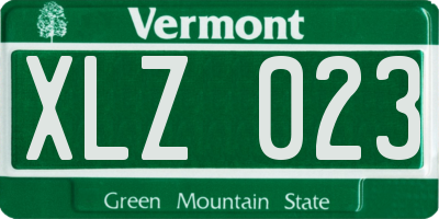 VT license plate XLZ023
