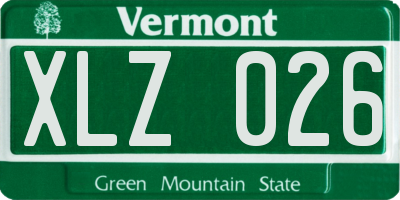 VT license plate XLZ026