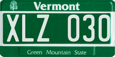 VT license plate XLZ030