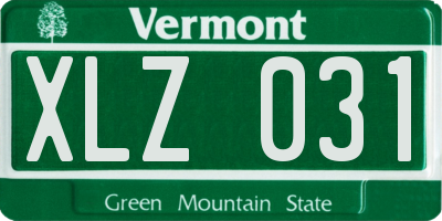 VT license plate XLZ031
