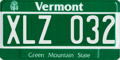 VT license plate XLZ032