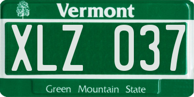 VT license plate XLZ037