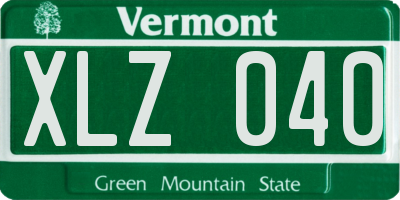 VT license plate XLZ040