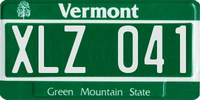 VT license plate XLZ041