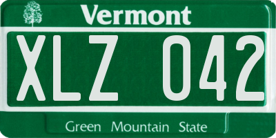 VT license plate XLZ042