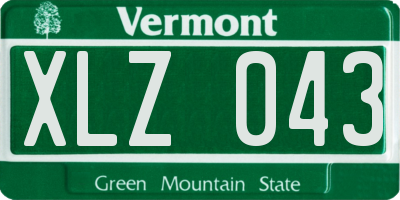 VT license plate XLZ043