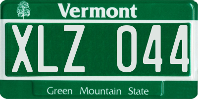 VT license plate XLZ044
