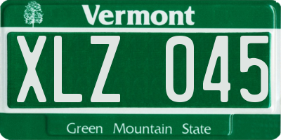 VT license plate XLZ045