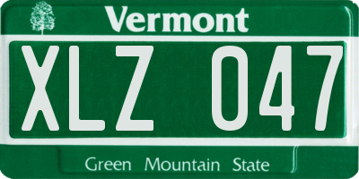 VT license plate XLZ047