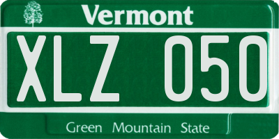 VT license plate XLZ050