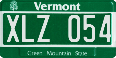 VT license plate XLZ054