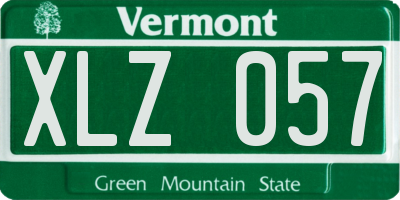 VT license plate XLZ057