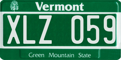 VT license plate XLZ059