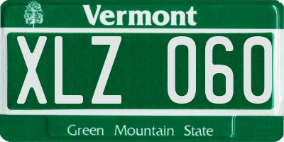 VT license plate XLZ060